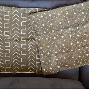 Two 18” x 18” Mudcloth Pillow Covers